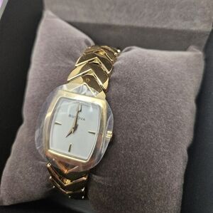 Bulova Gold Watch with Silver Accents